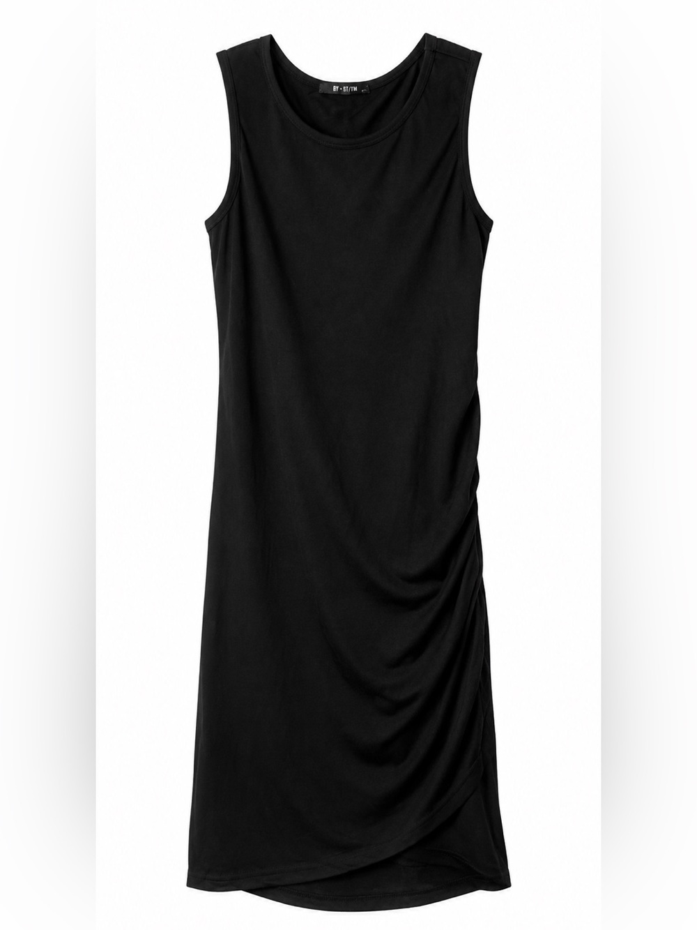 BTFBM Ruched Black Sleeveless Dress